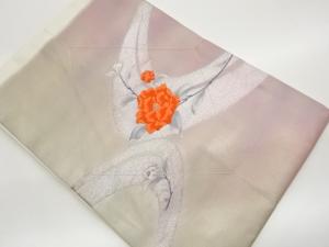 未使用品　花葉模様織出し名古屋帯